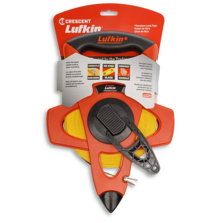 1/2" x 30m/100' Fiberglass SAE/Metric Dual Sided Engineer's Tape Measure - BuildNexa FZE