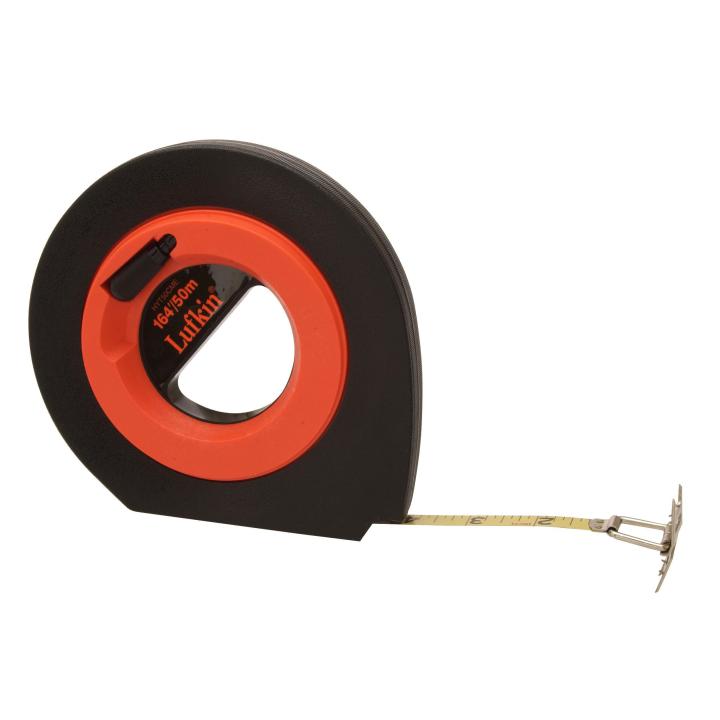 3/8" x 50m/164' Speedwinder® SAE/Metric Yellow Clad Dual Sided Long Steel Tape - BuildNexa FZE