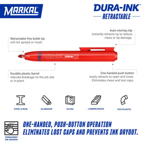 DURA-INK Retractable Permanent Ink Marker - BuildNexa FZE