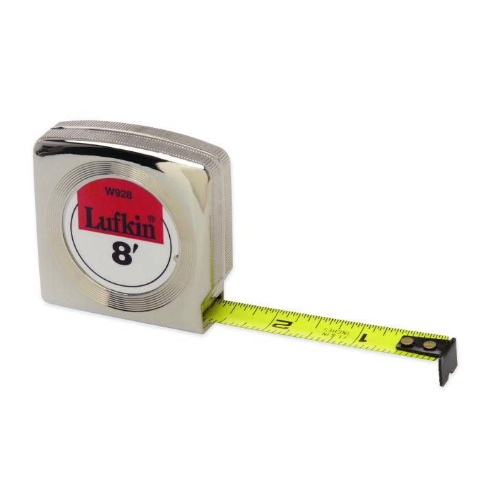 1/2" x 12' Mezurall® Chrome Case Yellow Clad Power Return Tape Measure - BuildNexa FZE