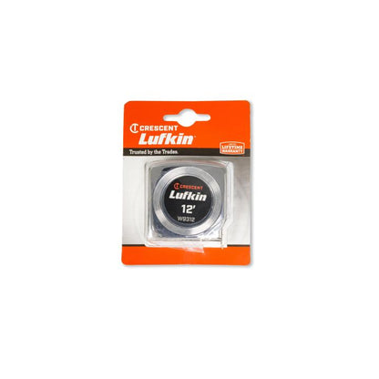 3/4" x 12' Mezurall® Chrome Case Yellow Clad Power Return Tape Measure